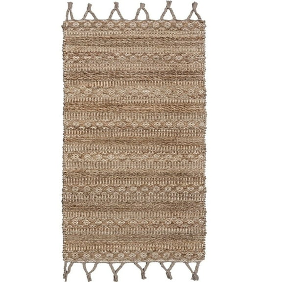 LR Home Holly Bohemian Jute Blend Hand-Woven Indoor Area Rug, Natural, 2'6" x 3'10"