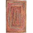 thumbnail image 1 of LR Home Ian 7'6" x 9'6" Rainbow Braided Stripe Indoor Area Rug, 1 of 5