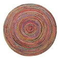 thumbnail image 1 of LR Home Ian 3' Round Rainbow Braided Stripe Indoor Area Rug, 1 of 5