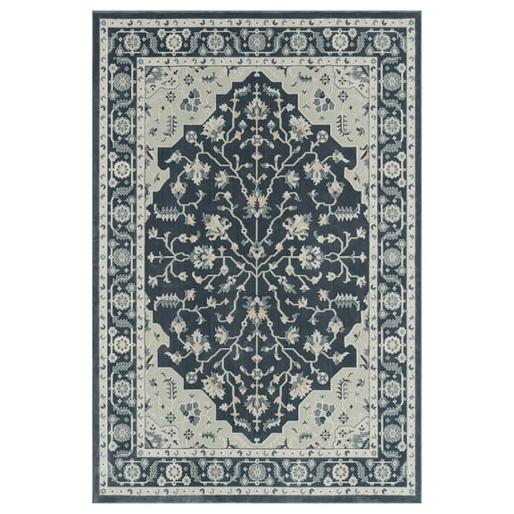LR Home Imagine Durable Performance Area Rug Indoor in Blue/Blue, 5'3" x 7'6"