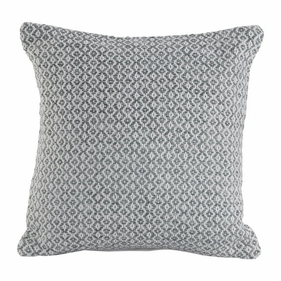 LR Home Hampton 18" x 18" Gray/White Geometric Cotton Adult Decorative Throw Pillow