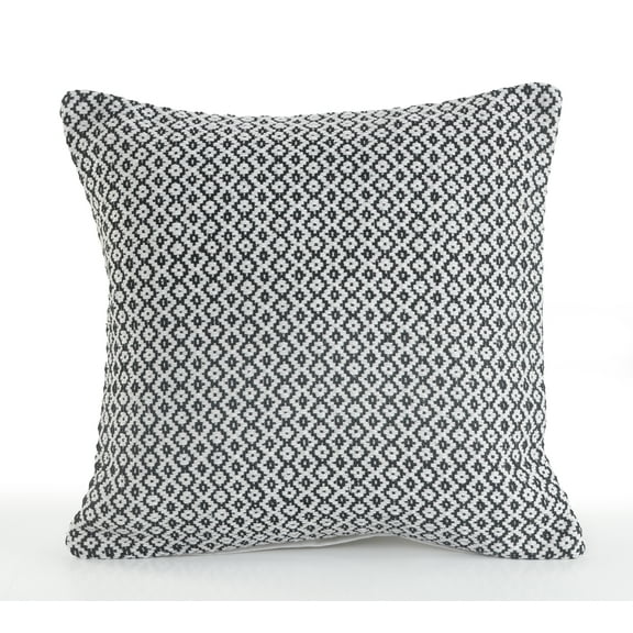 LR Home Hampton 18" x 18" Black/White Geometric Cotton Adult Decorative Throw Pillow