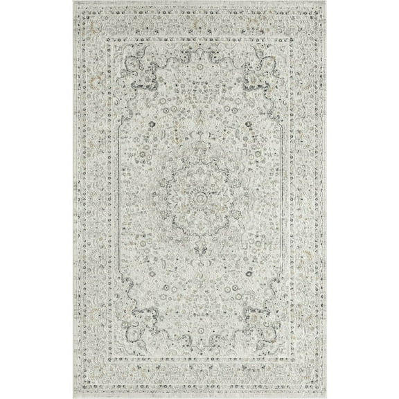 LR Home Isabella Performance Blend Area Rug Indoor in Gray, 4' x 6'