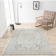 thumbnail image 1 of Laddha Home Designs 4' x 6' Medallion Floral Bordered Area Throw Rug - Cream and Gray, 1 of 8