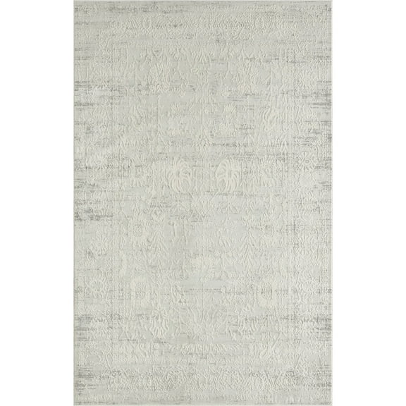LR Home Isabella Performance Blend Area Rug Indoor in Ivory, 7'10" x 9'10"