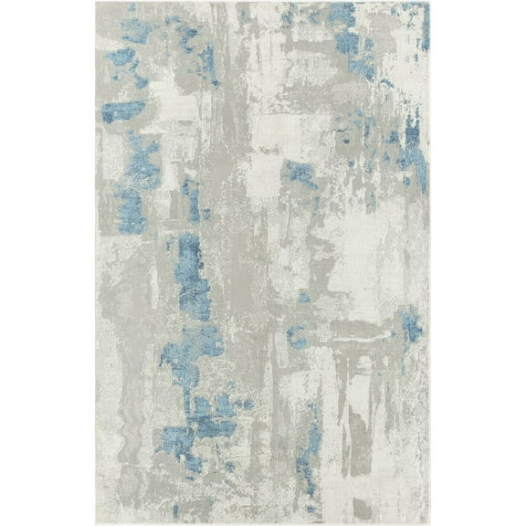 LR Home Isabella Performance Blend Area Rug Indoor in Gray/Blue, 5' x 7'6"