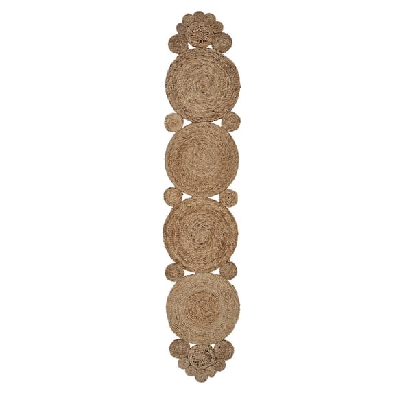 LR Home Connected Jute Circles Table Runner
