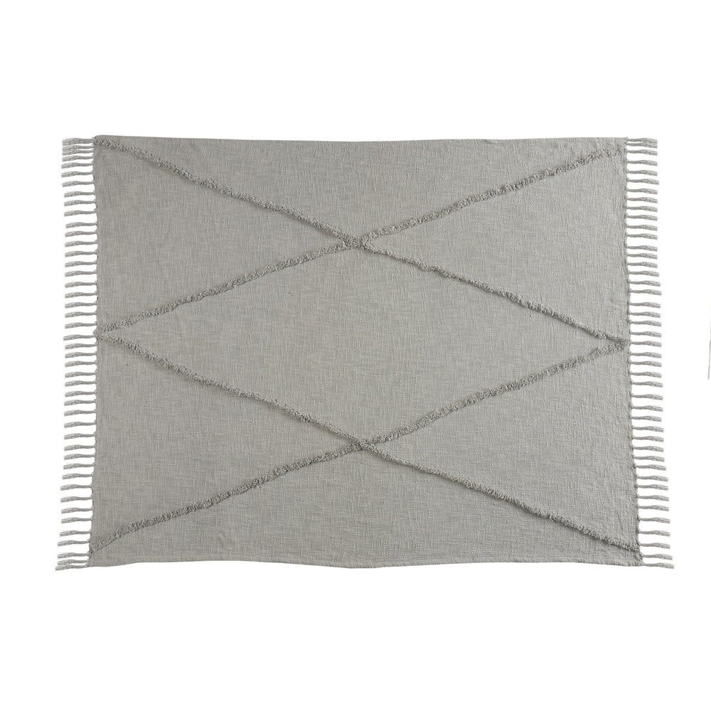 Light Gray Knitted Cotton Throw Blanket 50" x 60"