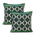thumbnail image 1 of Lr Home Naomi Set of 2 20" x 20" Green/Ivory Geometric Cotton Blend Adult Decorative Throw Pillow Set, 1 of 9