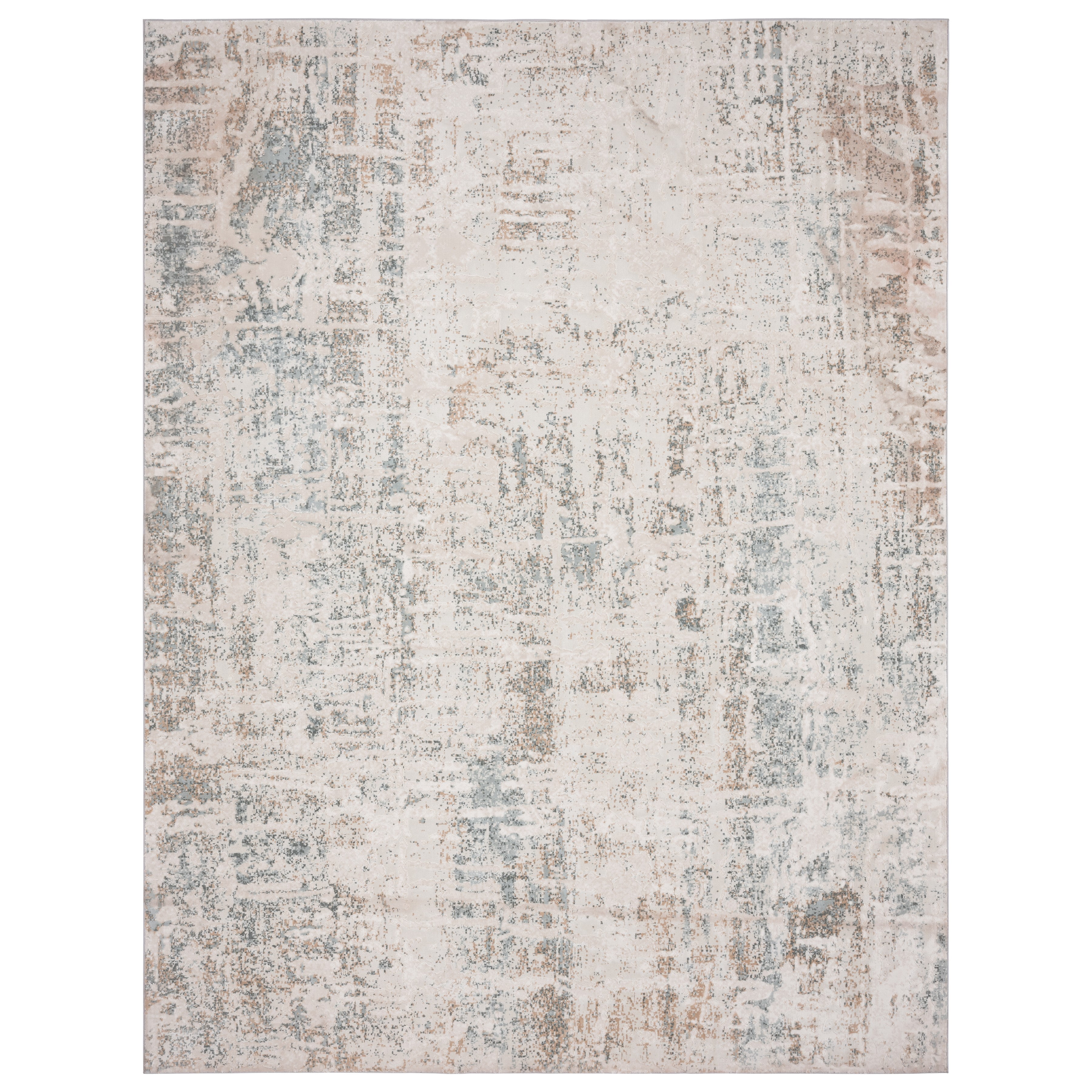 LR Home Martha Denie Gray/Taupe Contemporary Abstract Polyester Area Rug, 1'10" x 3'