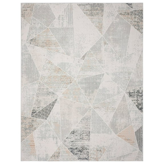 LR Home Michelle Durable Performance Area Rug Indoor in Cream/Gray, 5'3" x 7'3"
