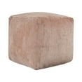 thumbnail image 1 of LR Home Medium Solid Farmhouse Indoor Cube Pouf, Beige, 18" x 18" x 18", 1 of 6