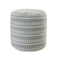 thumbnail image 1 of LR Home Medium Striped Indoor/Outdoor Cylinder Pouf, Slate Blue/White, 20" x 20" x 20", 1 of 10
