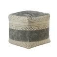 thumbnail image 1 of LR Home Medium Tribal Indoor Square Pouf, Taupe/Gray, 20" x 20" x 20", 1 of 9