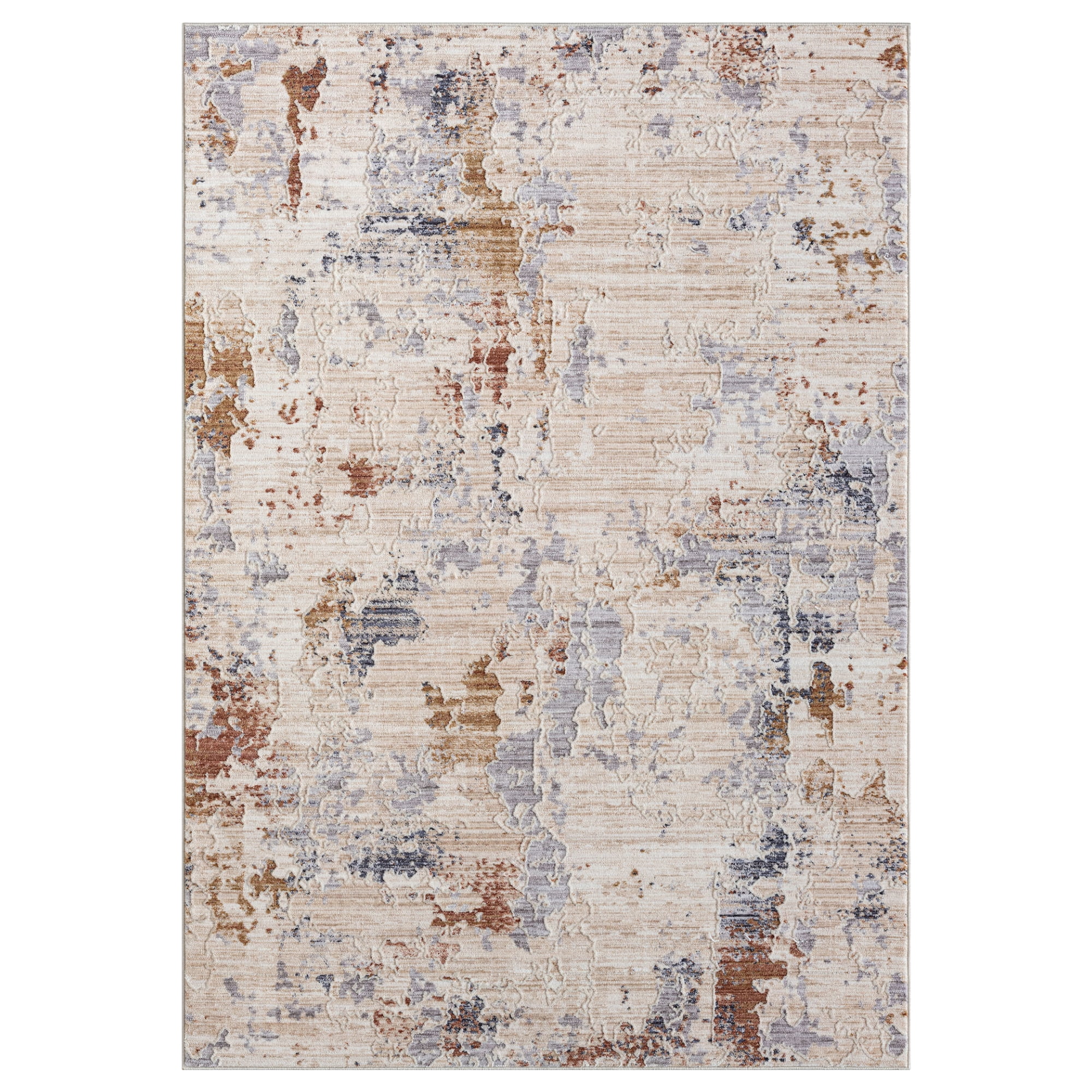 LR Home Mia 5' x 7'11" Beige/Rust Abstract Premium Ultra-Soft Indoor Area Rug