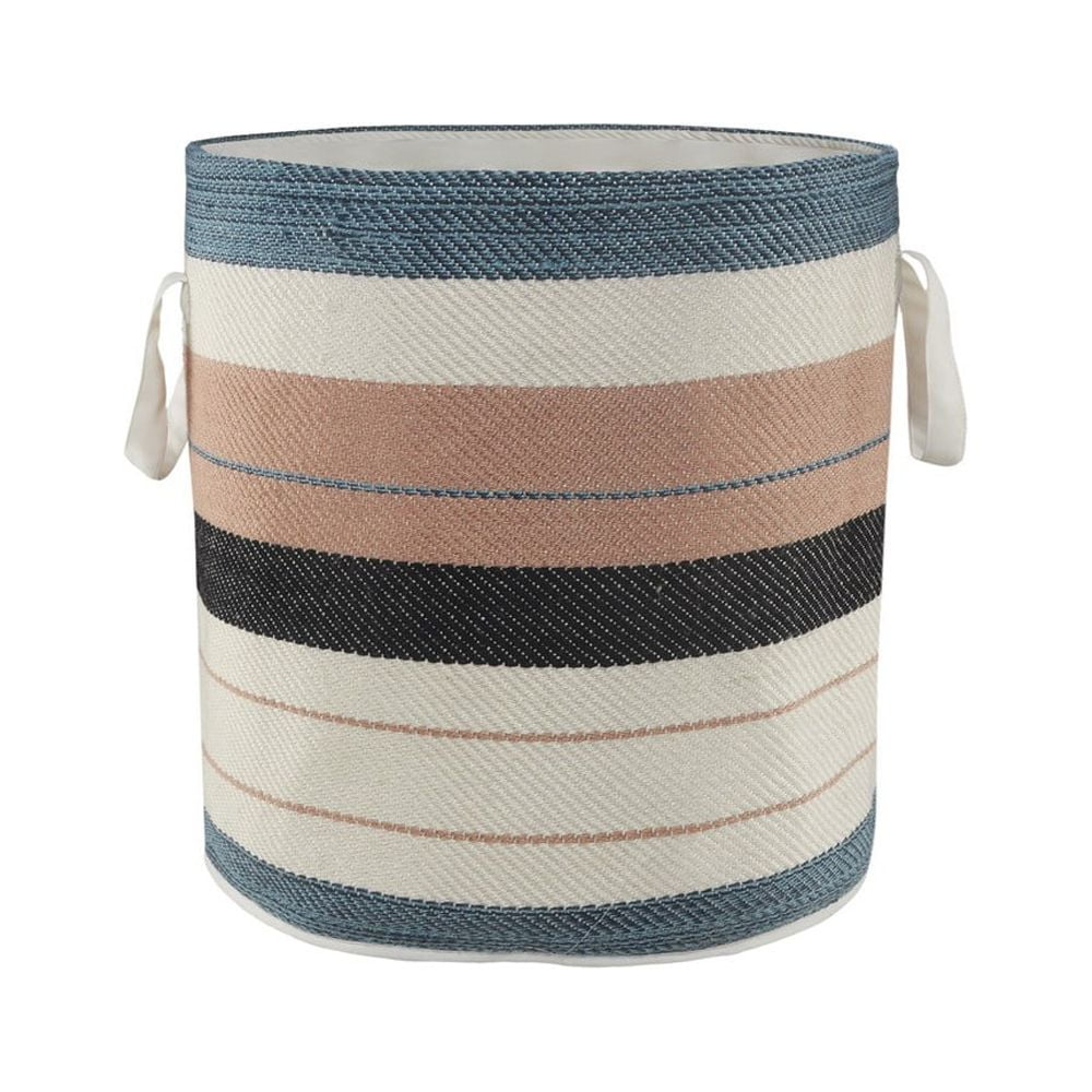 Multicolored Mid-Century 21" Fabric Storage Basket