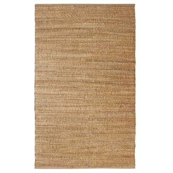 LR Home Natalie Belle Brown Braided Farmhouse Jute Blend Area Rug, 7'9" x 9'9"