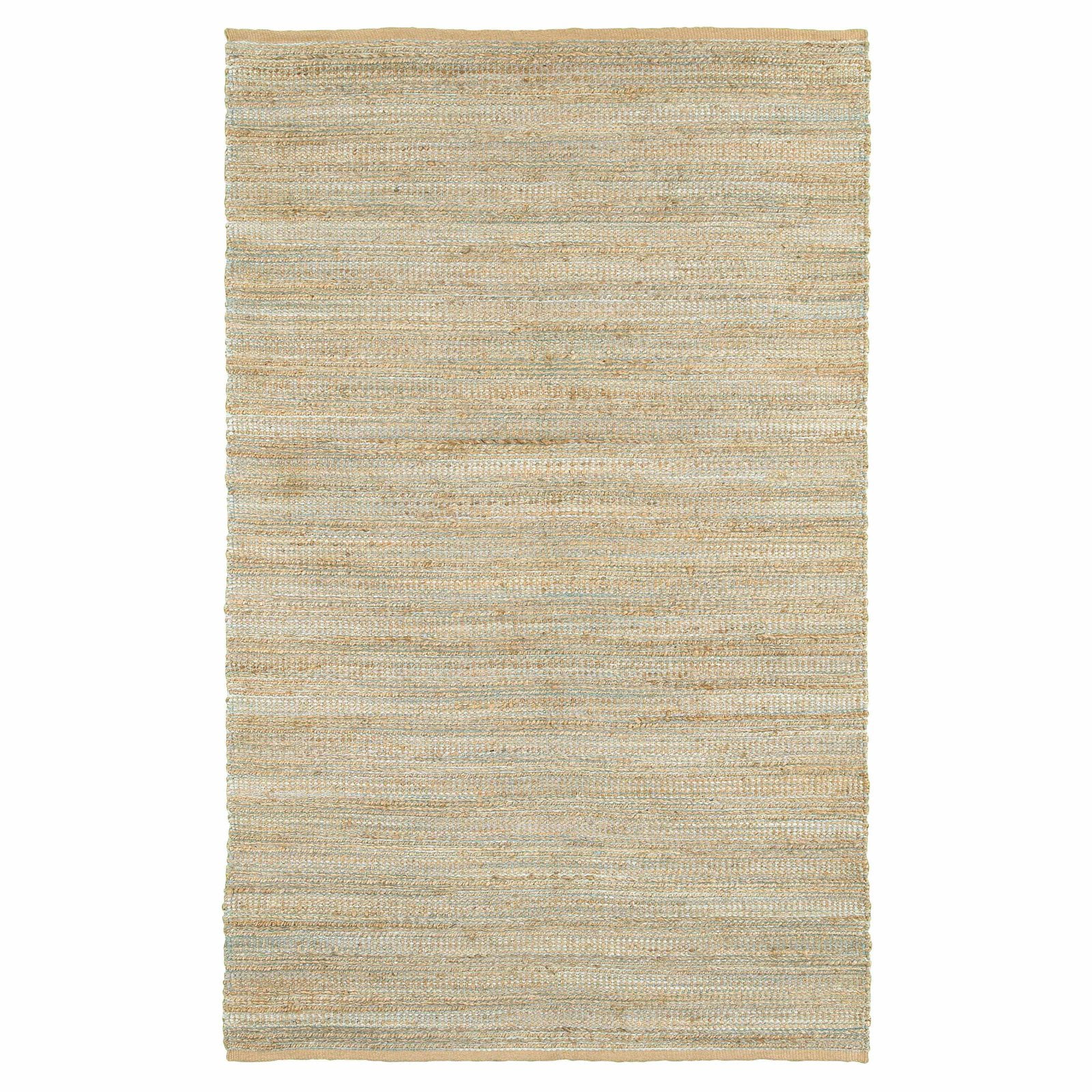 LR Home Natalie Belle Tan/Aqua Blue Braided Farmhouse Jute Blend Area Rug, 9' x 12'