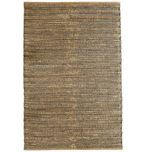 LR Home Natalie Belle Tan/Gray Braided Farmhouse Jute Blend Area Rug, 7'9" x 9'9"