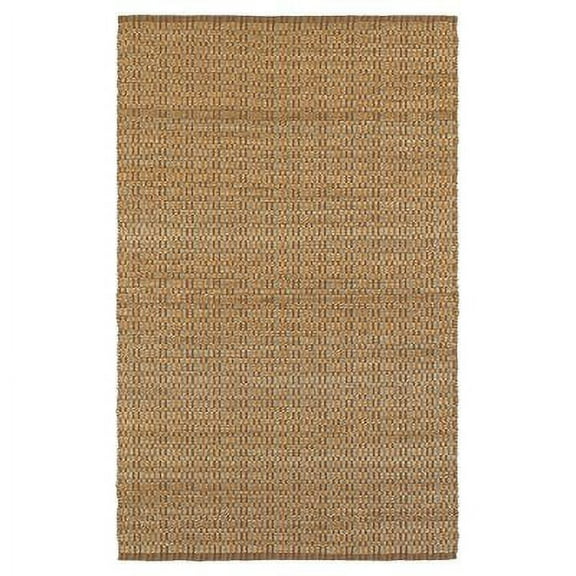 LR Home Ollie 9' x 12' Brown/Beige Checkered Stripe Braided Jute Indoor Area Rug