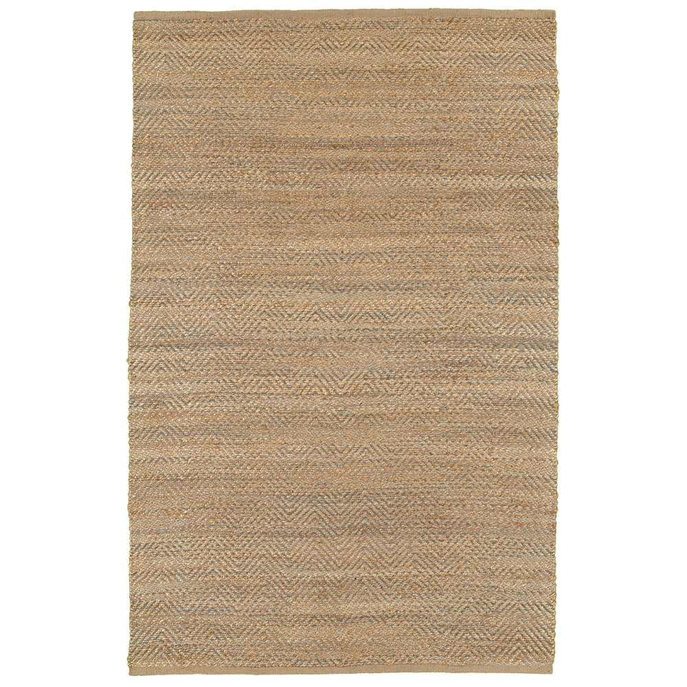 LR Home Natalie Kel Natural/Gray Chevron Transitional Jute Blend Area Rug, 5' x 7'9"