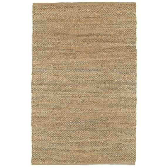 LR Home Natalie Kel Natural/Gray Chevron Transitional Jute Blend Area Rug, 5' x 7'9"