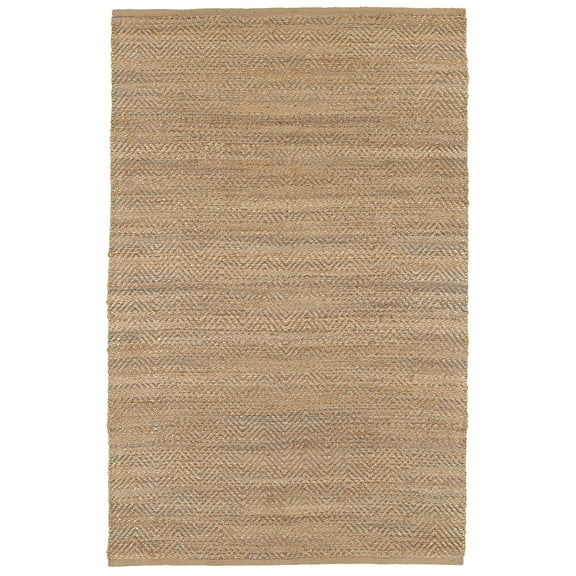 LR Home Natalie Kel Natural/Gray Chevron Transitional Jute Blend Area Rug, 5' x 7'9"