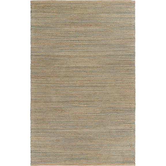 LR Home Natalie Nia Natural/Multi Striped Farmhouse Jute Blend Area Rug, 5' x 7'9"