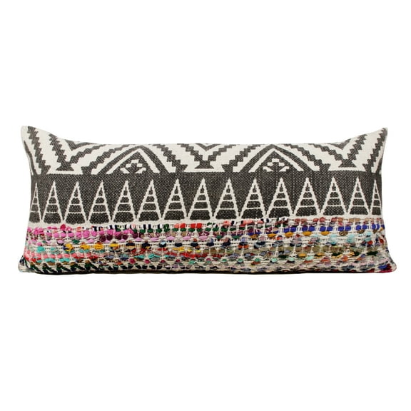 LR Home Nomad 14" x 36" Rainbow Chevron Cotton Blend Adult Decorative Throw Pillow