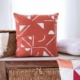 thumbnail image 1 of Laddha Home Designs Handwoven Geometric Abstract Throw Pillow Cover - 24" - Orange and Cream, 1 of 7