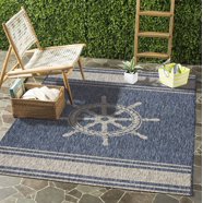 SAFAVIEH Courtyard Trena Fish Print Indoor/Outdoor Area Rug, 8' x 10 ...