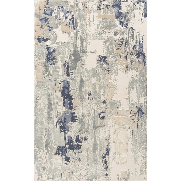 LR Home Ox Bay Cherry Abstract Modern/Contemporary Luxelon Blend Indoor Area Rug, 2' x 3'