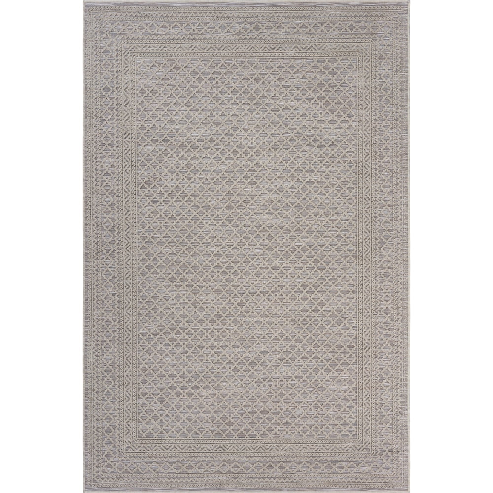 Reversible Geometric Trellis 5' x 7' Indoor/Outdoor Synthetic Rug
