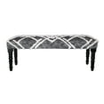 thumbnail image 1 of LR Home Shag Diamond Upholstered Indoor Accent Bench, Black/White, 1 of 9