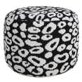 thumbnail image 1 of LR Home Small Abstract Indoor Round Pouf, Black/White, 18" x 18" x 14", 1 of 9