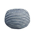 thumbnail image 1 of LR Home Savanna Round Blue/White Striped Indoor Pouf Ottoman, 20" H x 14" W, 1 of 6