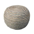 thumbnail image 1 of LR Home Savanna Round Grey/Natural Striped Indoor Pouf Ottoman, 20" H x 14" W, 1 of 5