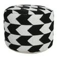 thumbnail image 1 of LR Home Small Chevron Indoor Round Pouf, Black/White, 18" x 18" x 14", 1 of 8