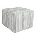 thumbnail image 1 of LR Home Small Chevron Indoor Square Pouf, Gray/White, 18" x 18" x 14", 1 of 8