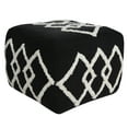 thumbnail image 1 of LR Home Small Over-tufted Diamond Indoor Square Pouf, Black/White, 18" x 18" x 14", 1 of 10