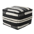 thumbnail image 1 of LR Home Small Over-tufted Geometric Indoor Square Pouf, Black/White, 18" x 18" x 14", 1 of 9