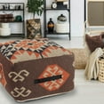 thumbnail image 1 of LR Home Small Tribal Indoor Square Pouf, Multi, 18" x 18" x 12", 1 of 7