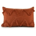 thumbnail image 1 of LR Home Solid Cinnamon Chevron Shag Throw Pillow, 1 of 9