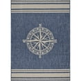 thumbnail image 1 of LR Home Sophie 3' x 5' Navy/White Nautical Compass Indoor/Outdoor Performance Area Rug, 1 of 9