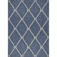 thumbnail image 1 of LR Home Sophie 7'6" x 9'5" Navy/White Nautical Rope Lattice Indoor/Outdoor Performance Area Rug, 1 of 8