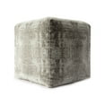 thumbnail image 1 of LR Home Square Gray Ultra-Soft Velvet Medallion Pouf Ottoman, 18" H x 18" W, 1 of 8