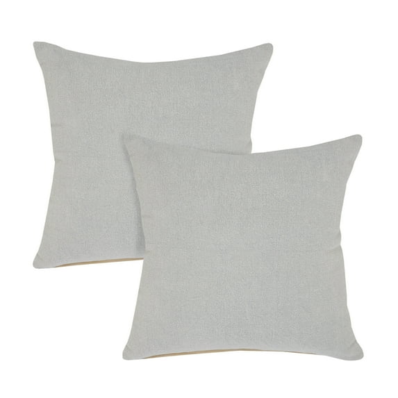 LR Home Tatum Set of 2 14" x 36" Light Gray Solid Cotton Adult Decorative Throw Pillow Set