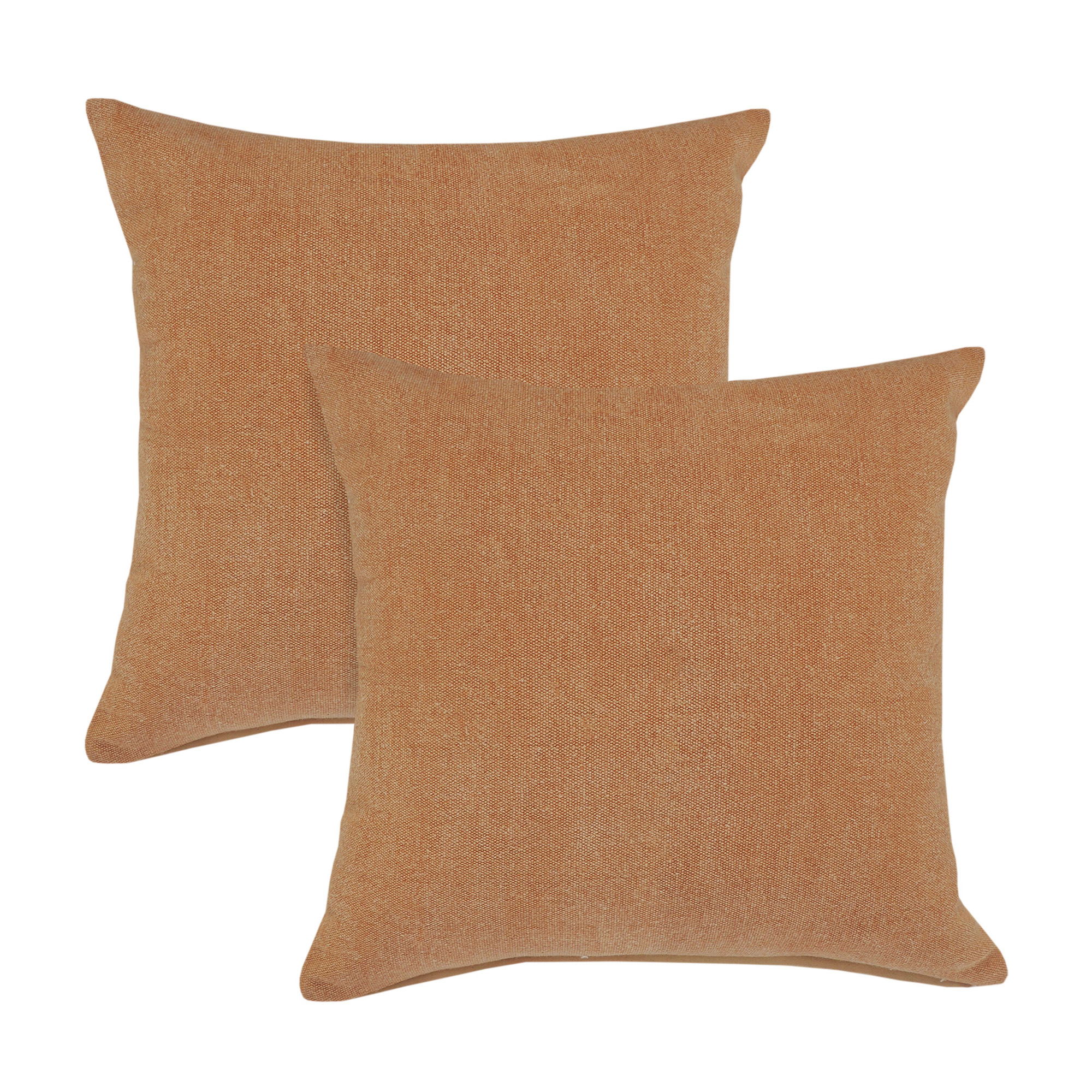 LR Home Sundry Modern Farmhouse Cotton Throw Pillows, Brown, 20" x 20