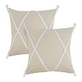thumbnail image 1 of LR Home Sunny Coastal Geometric Cotton Throw Pillows, Birch, 20" x 20", Set of 2, 1 of 4