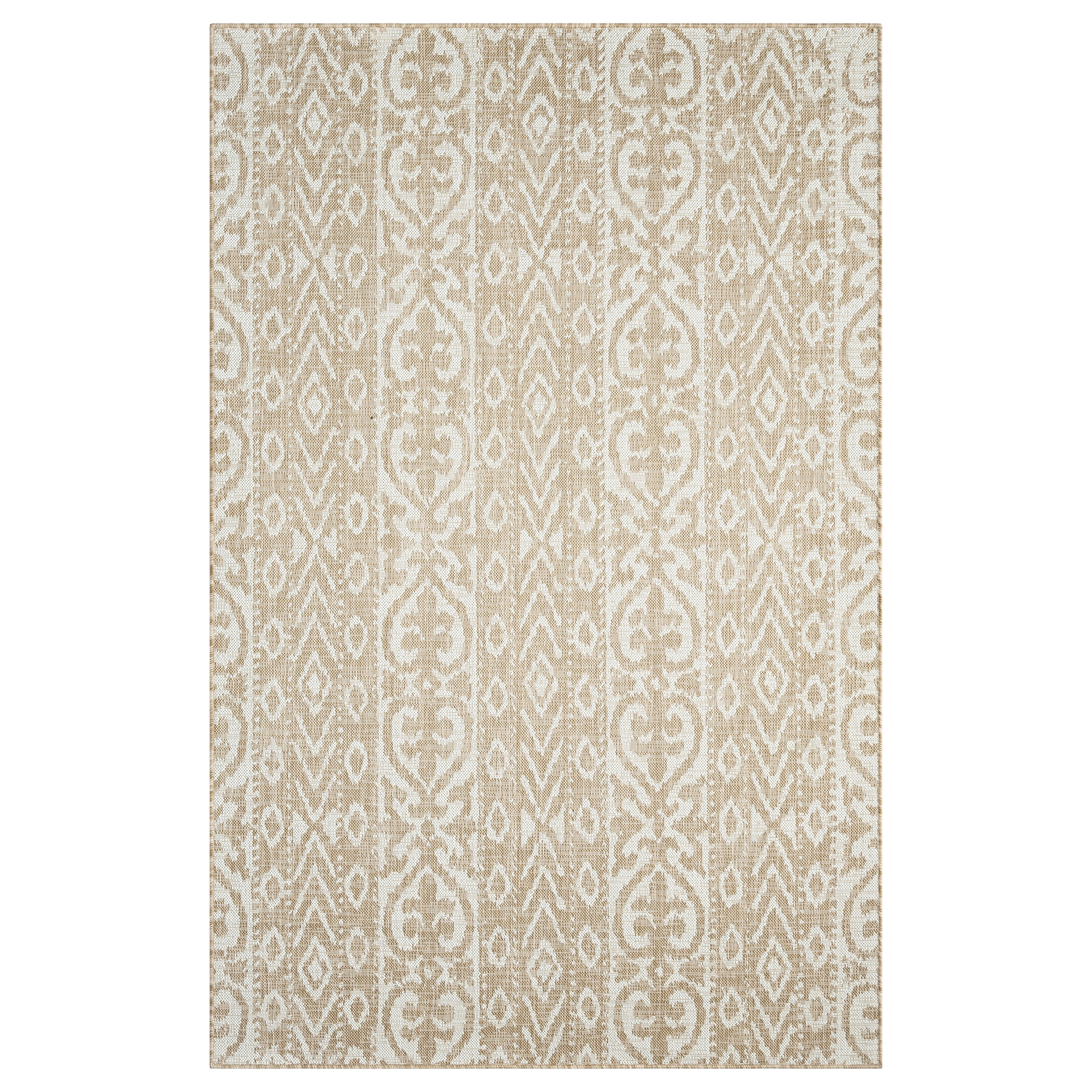 LR Home Victoria 7' x 9' Beige/Ivory Trellis Indoor/Outdoor Area Rug